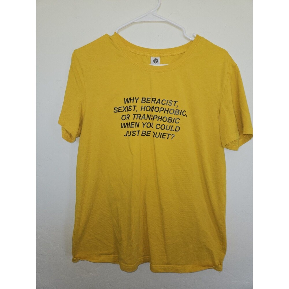 Y Unisex Yellow Graphic Tshirt, Size L